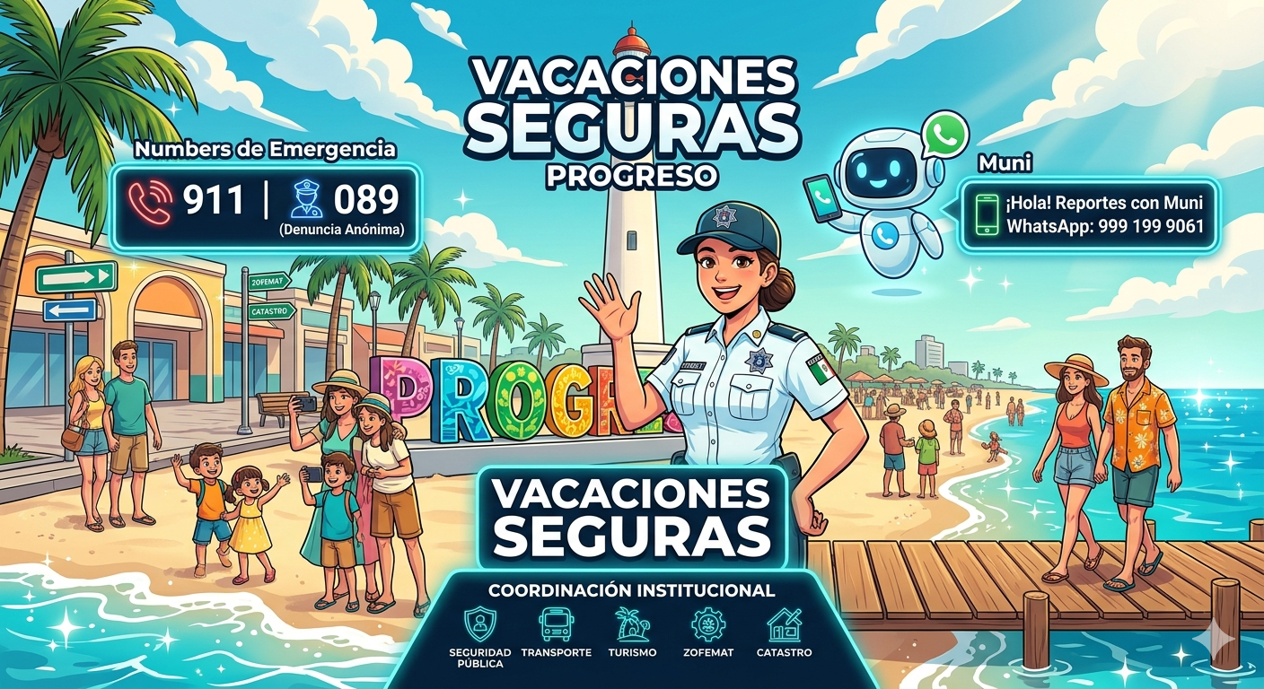 Erik Rihani pone en marcha operativo “Vacaciones Seguras” en Progreso y comisarías