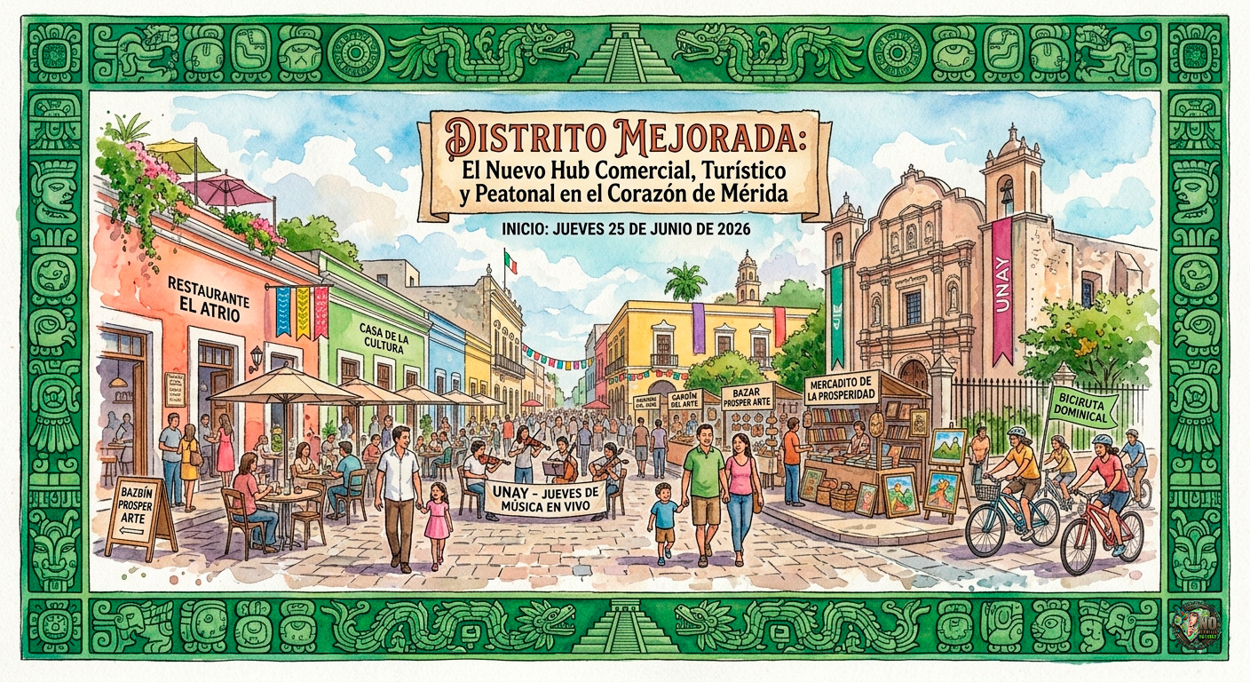 Distrito Mejorada: El nuevo ‘Hub’ comercial, turístico y peatonal en el corazón de Mérida