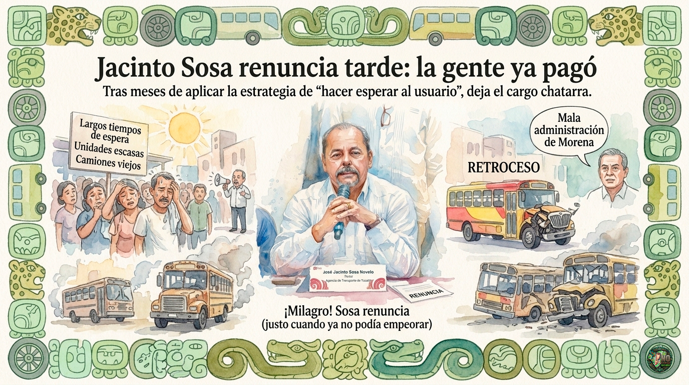 ¡Milagro en el transporte! Jacinto Sosa renuncia (justo cuando el servicio ya no podía empeorar más)